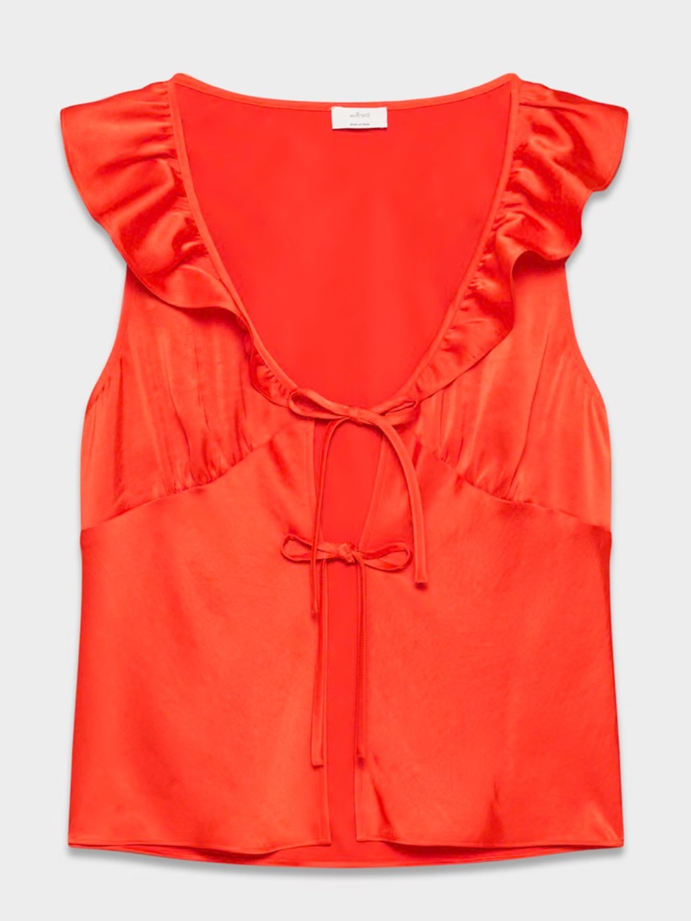 NWT - Aritzia Wilfred Tonka Satin Blouse in Poppy Red